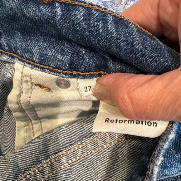 Reformation Button Front Denim Mini Skirt - Picture 9 of 12